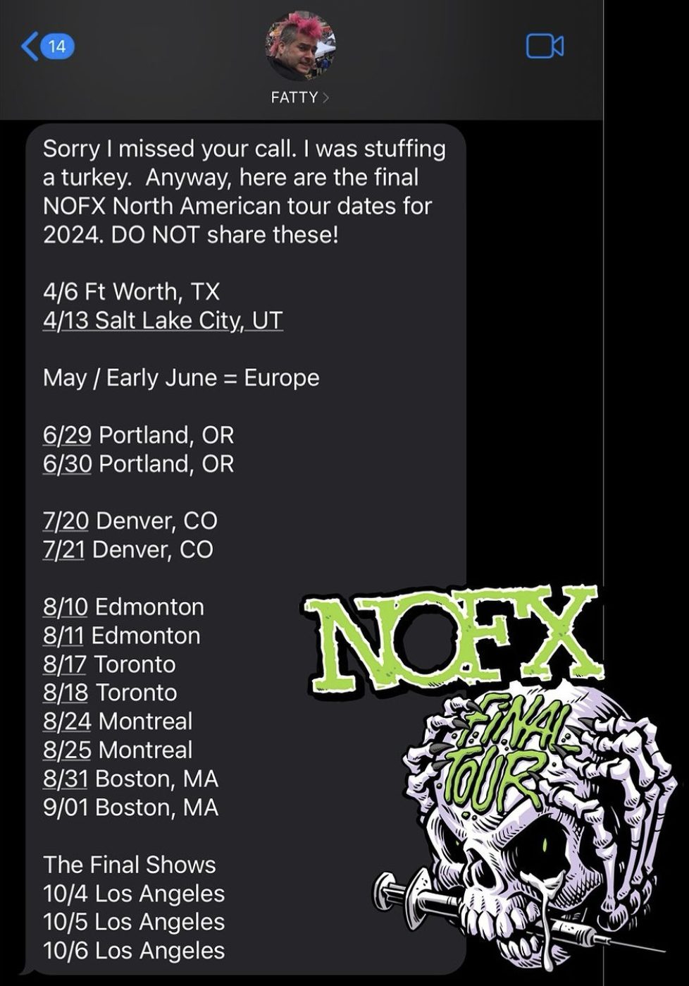 NOFX celebrates 40 years with 40-stop Final Tour - Top Shelf Music